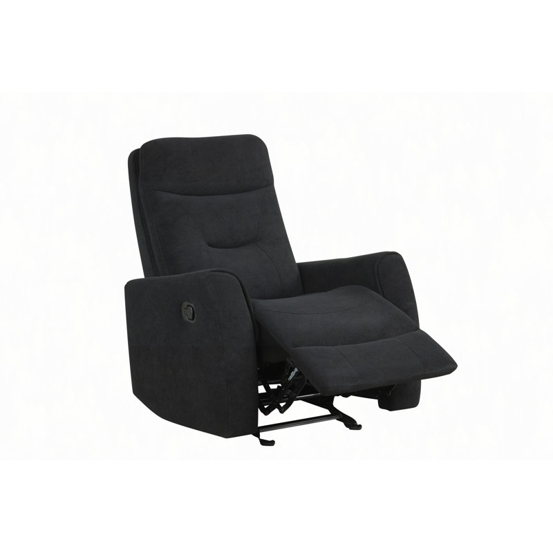 Paterson Swivel Recliner, Black Fabric
