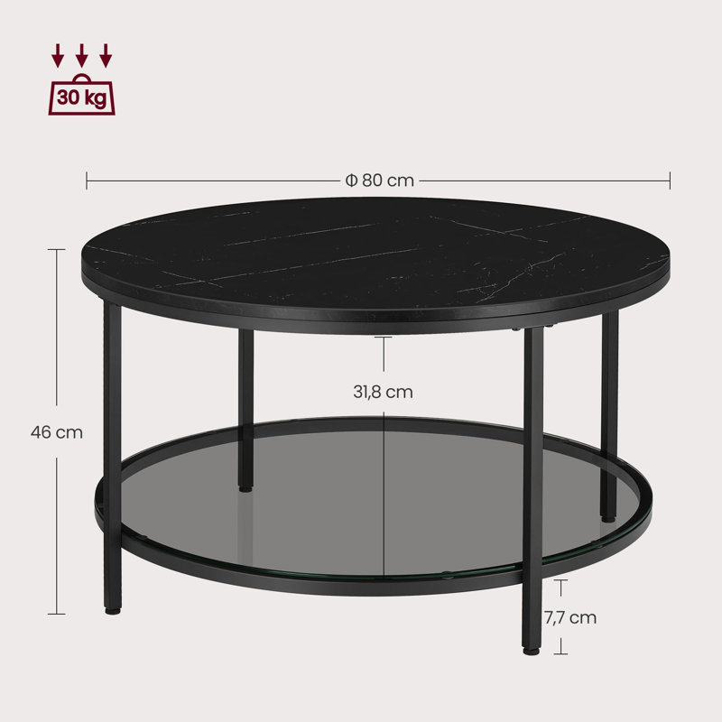 Chrishiya Coffee Table with Storage, Ink black, Ink black