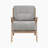 Edengrace 27.5" Mid-Century Modern Accent Chair with Textured Fabric Upholstery, Wire Brushed Antique Natural Finish, Foam over Pocket Coils-1751921400