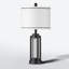 Ensemble de lampe de chevet noire 25,5 "avec ports USB et veilleuse Tatyanna, prise de courant intégrée-329574840