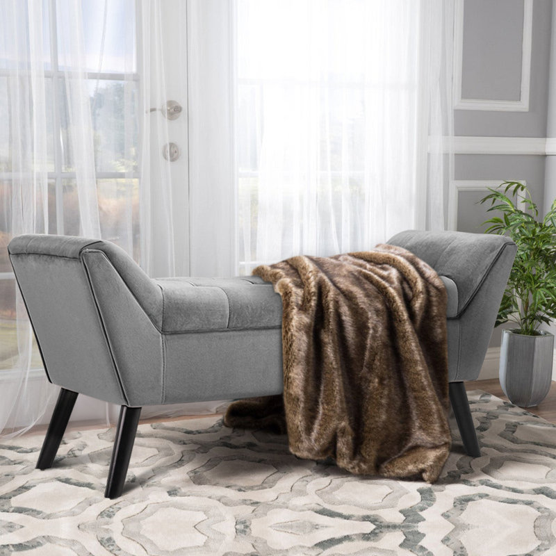 Velvet Upholstered Bench