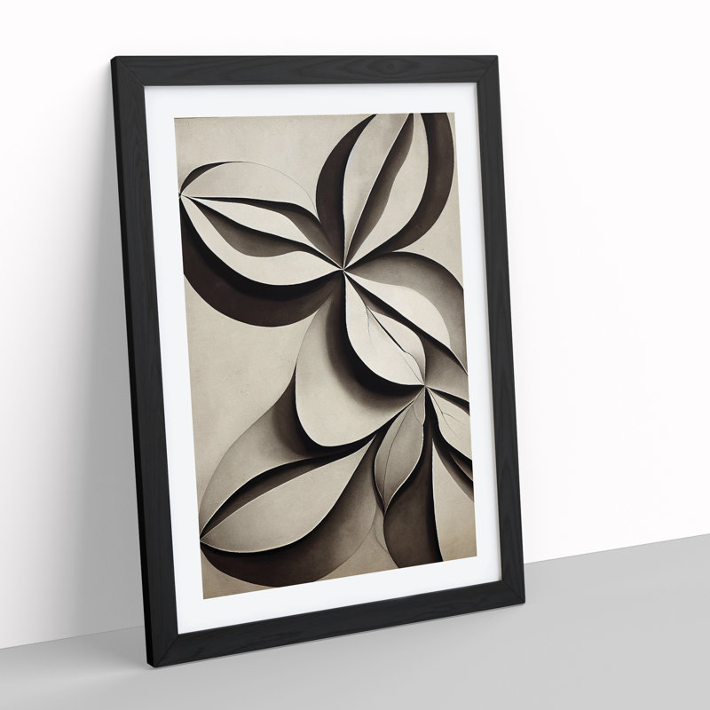 Creative Leaves Abstract - Framed Print, Black Framed, 46cm H x 34cm W x 2cm D