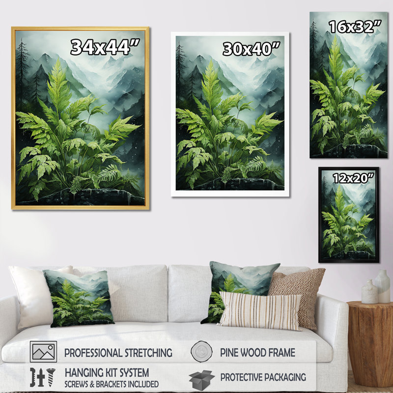 Ferm Adventure in Chinese Mountain sur toile, Cadre flottant noir, H 32 po x l 24 po x P 1 po