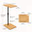 Bamboo Couch Tray Table Height Adjustable C-Shaped End Table