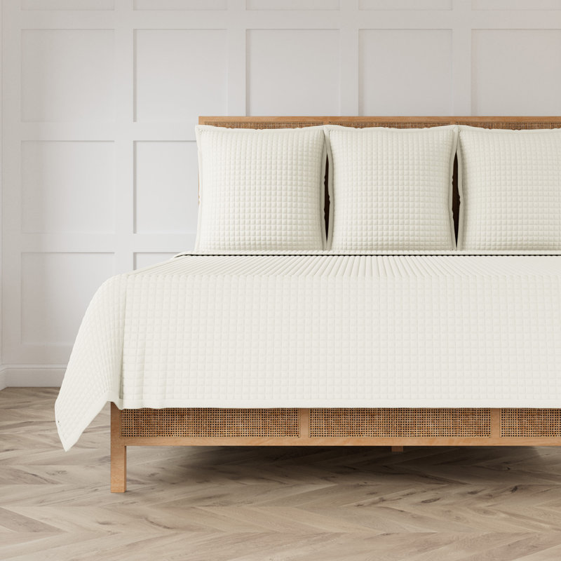 Ready-to-Bed Coverlet, Ivory, King Quilt