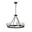 Noir mat + lustre en roue de chariot de style lustre en cristal de style campagnard pour salon