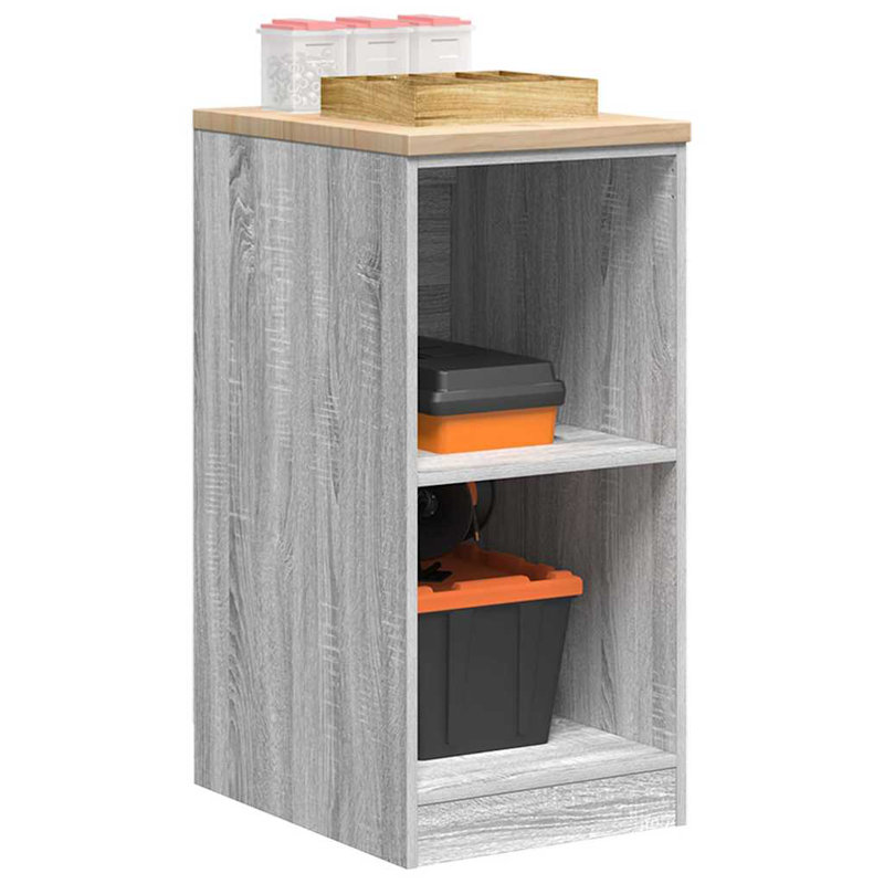 Solid Wood Single Storage Cabinet ( 85cm H x 40cm W x 51cm D), Grey Sonoma