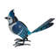 Statue miniature en métal bleu Jay