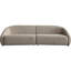 Canapé modulaire Lex Retro 2Pc, 112 po avec 4 coussins, fausse alpaga fauve