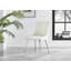 Lenworth Chrome and Glass Rectangular Dining Table Set with 4 Quilted Velvet Dining Chairs