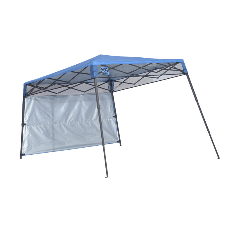 Quik Shade 7' x 7' Go Hybrid Pop-Up Compact and Lightweight Slant Leg Backpack Canopy, Regatta Blue