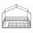 Neutral Gray Full Size Solid Wood Playhouse Bed Frame with Protective Fence for Kids and Teens-377647539