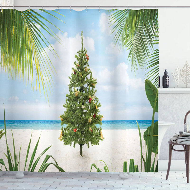 Rideau de douche simple de noël tree fêtes, H 84 po x l 69 po