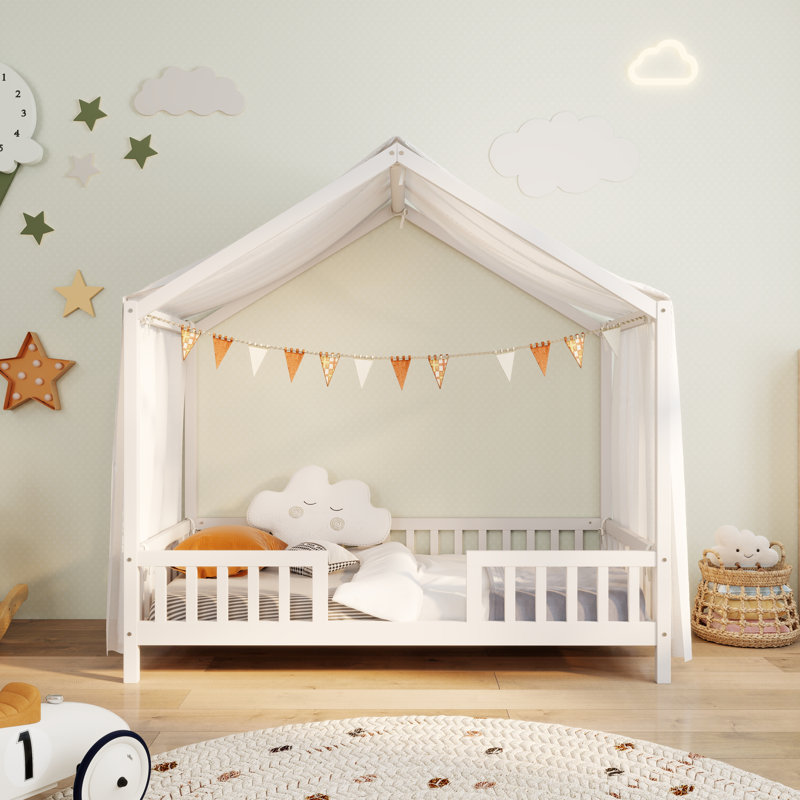 Lit sur pied Montessori, Lit simple, Blanc