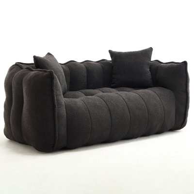 Soft Beanbag Chair With High Resilience Foam Core For Two People, Comfortable Square Recliner Sofa Ideal For Family Members And Friends Engaged In Games, Reading, Watching Tv