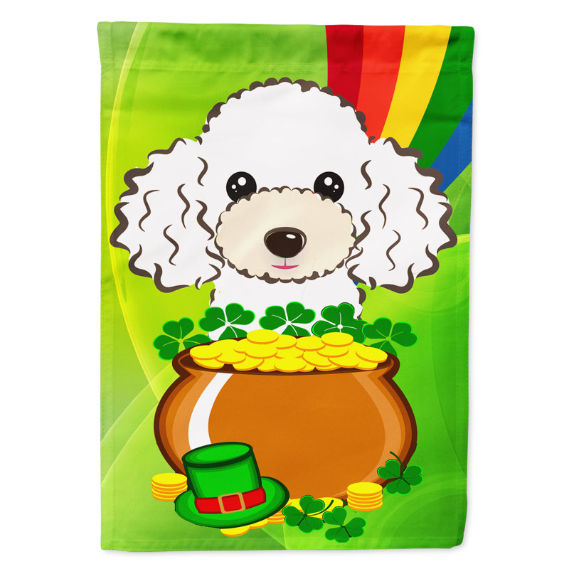 Drapeau de jardin Arella St. Patrick's, Caniche (blanc)