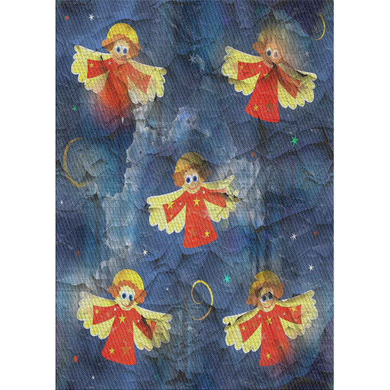 Tapis décoratif bleu Zanna, Rectangle 5 pi x 8 pi