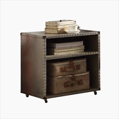 Annessia Rectangular Nightstand in Aluminum
