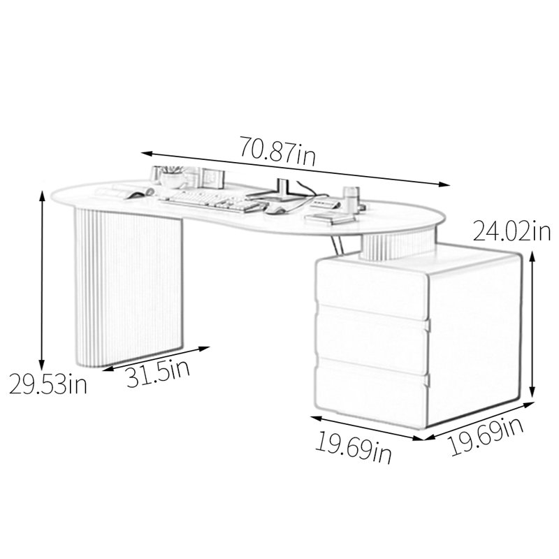 Louison, H 29,53 po x l 70,87 po x P 31,5 po