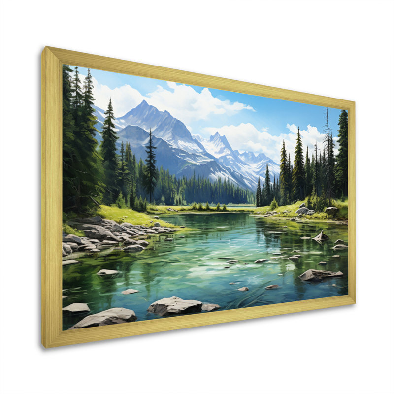 Canada Banff Symphony I, reproduction d'art sur toile, H 16 po x l 32 po x P 1 po, Cadre doré à une seule photo