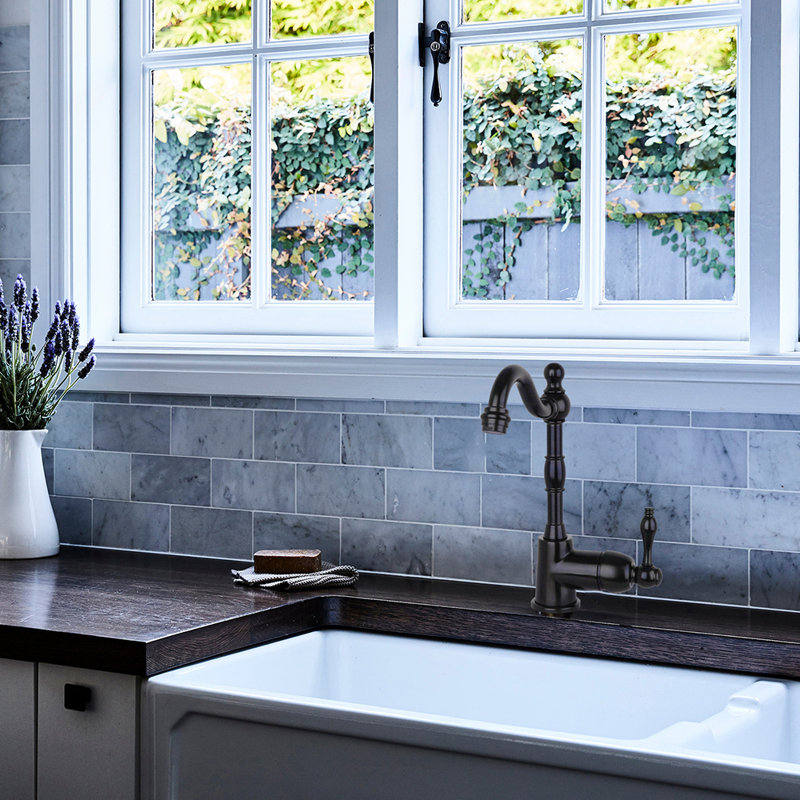 One-Handle Widespread Kitchen Bar Faucet, Matte Black