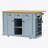 53-Inch Large Kitchen Island with Drop Leaf, Power Outlet, and Ample Storage, Rolling on 5 Wheels, Grey Blue