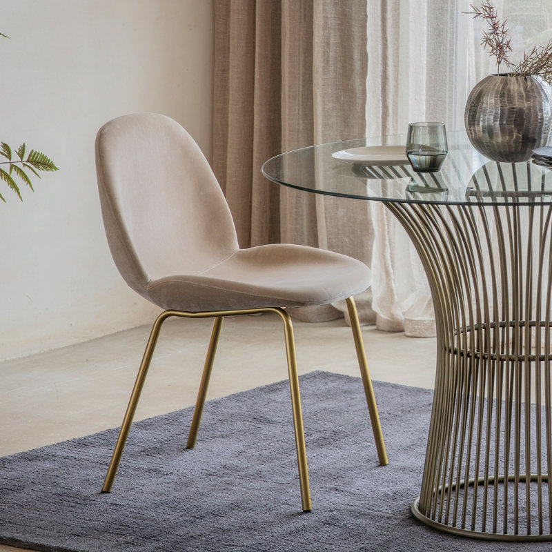 Layne Upholstered Dining Chair - (2 Pack), Gold, Ivory