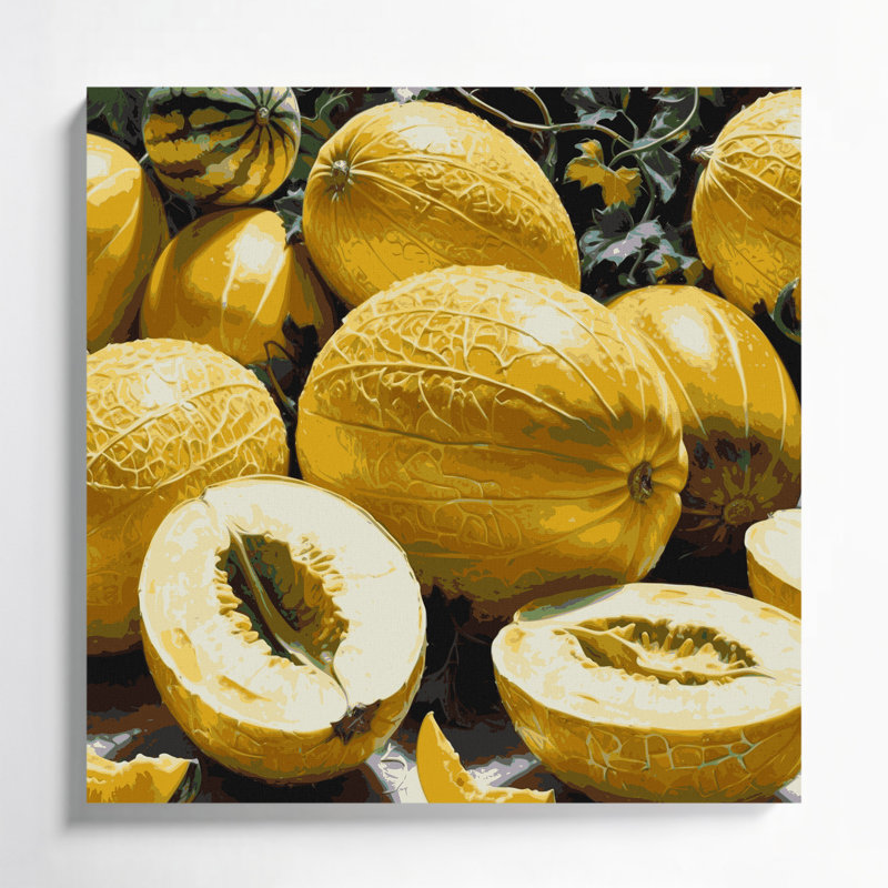 «Fruit Canary Melon», art mural sur toile, H 12 po x l 12 po
