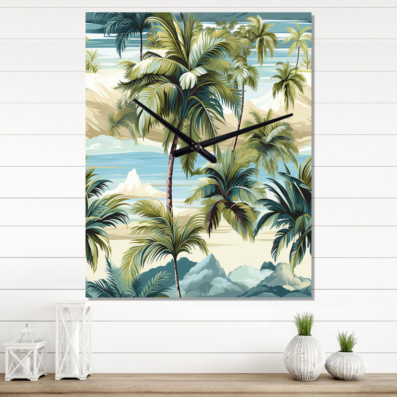 Jamson - Horloge murale tropicale, H 40 po x l 10 po x P 1 po