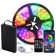 RGB LED Strip Lights, 13.2ft Music Sync Colour Changing, App Control with Rechargeable Power Bank