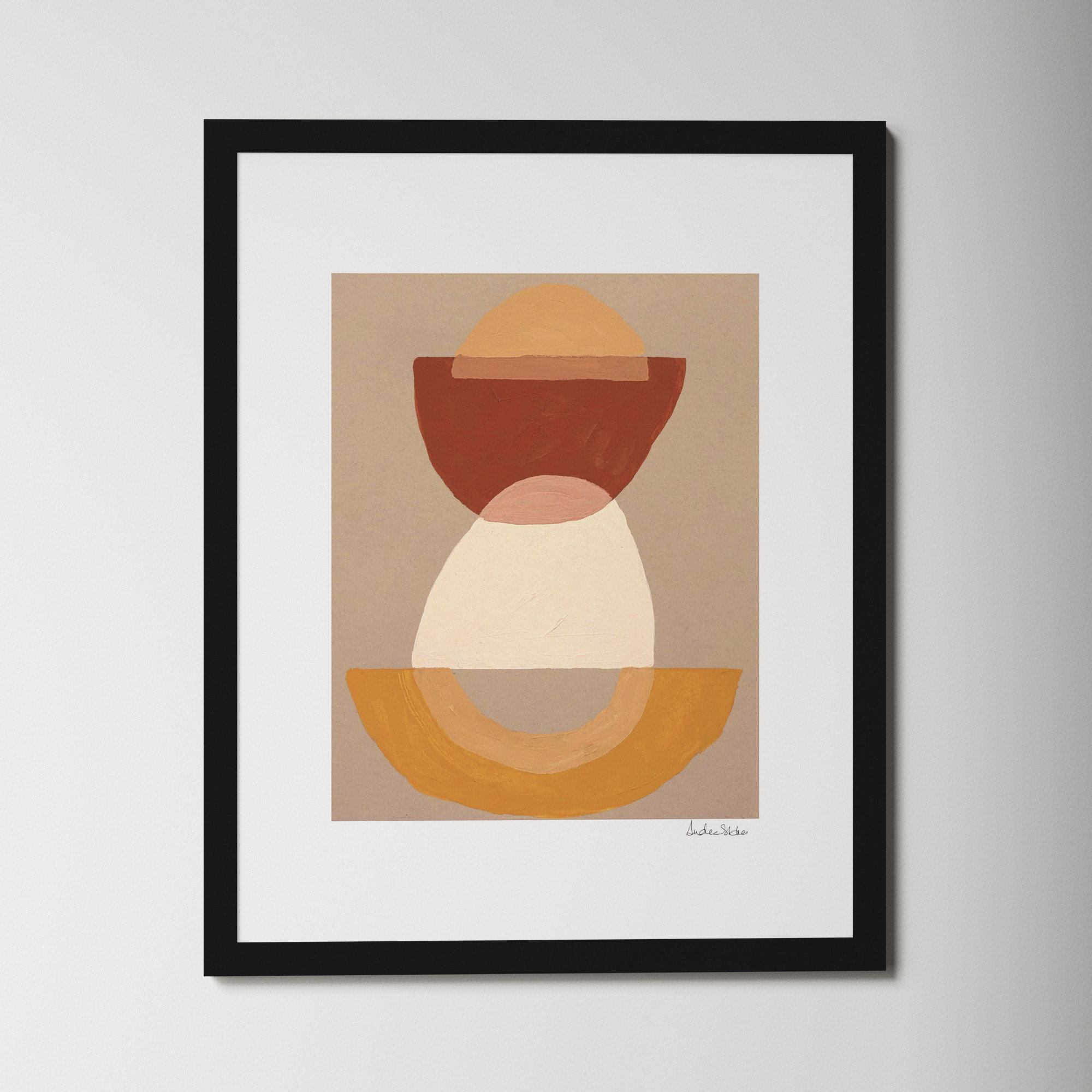 Composition 01 by Andrea Stokes, 50" H x 40" W x 1.25" D, Black Framed