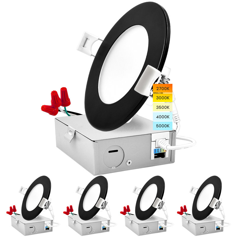 4-Inch Black Aluminum LED Canless Recessed Lighting Kit