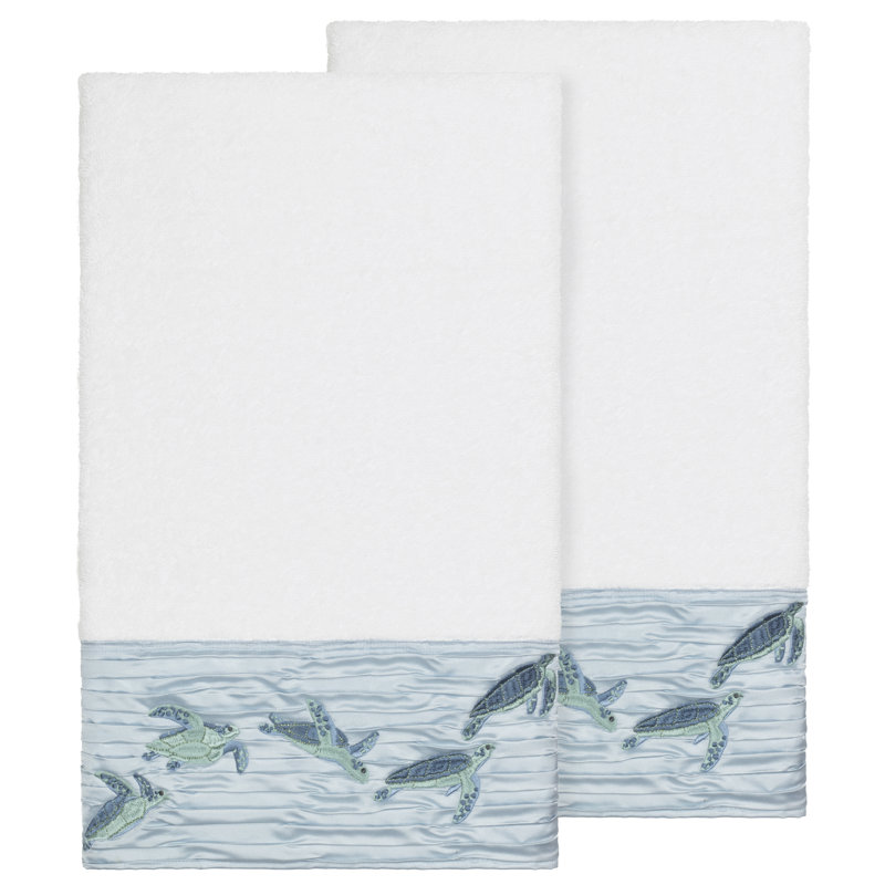 Ensemble de serviettes de bain en coton turc 2 pièces Mia, Blanc