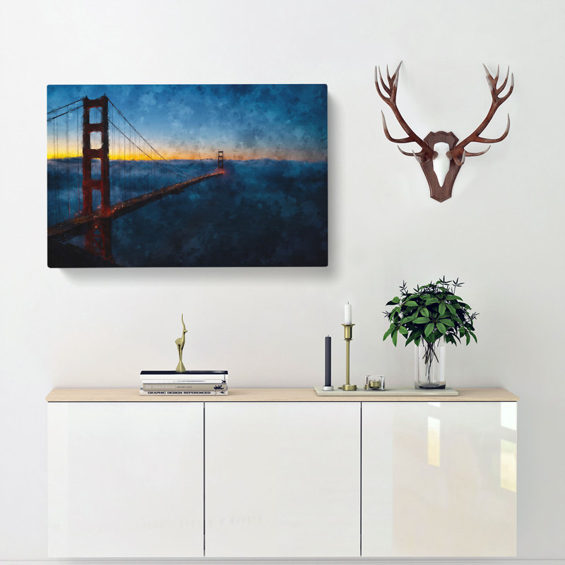 The Golden Gate Bridge - Painting, Wrapped Canvas, 60cm H x 91cm W x 3cm D