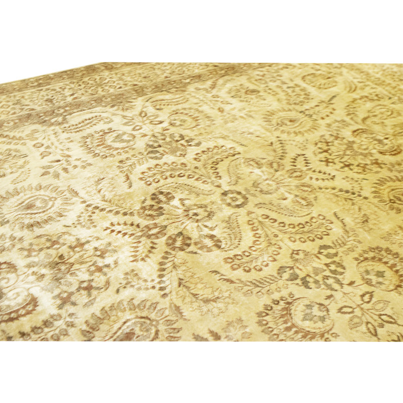 Tapis beige noué à la main de haute qualité