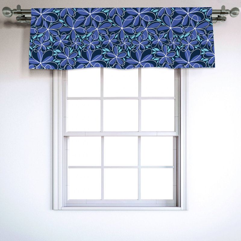 Sateen Floral Ruffled Window Valance