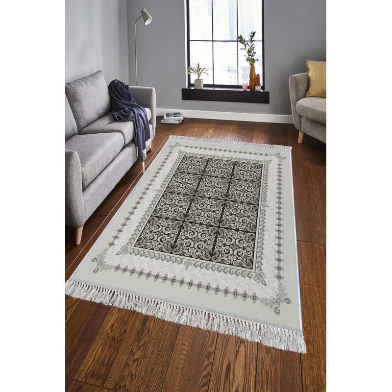 Luxurious Velvet Area Rug (4.6 x 7.2 ft), 100% Antibacterial Fabric, Non-Slip Cotton Backing, Pile Height: 0.4 in | Machine Washable, 3D Digital Print Design | Perfect for Living Room & Bedroom Decor, Soft & Durable