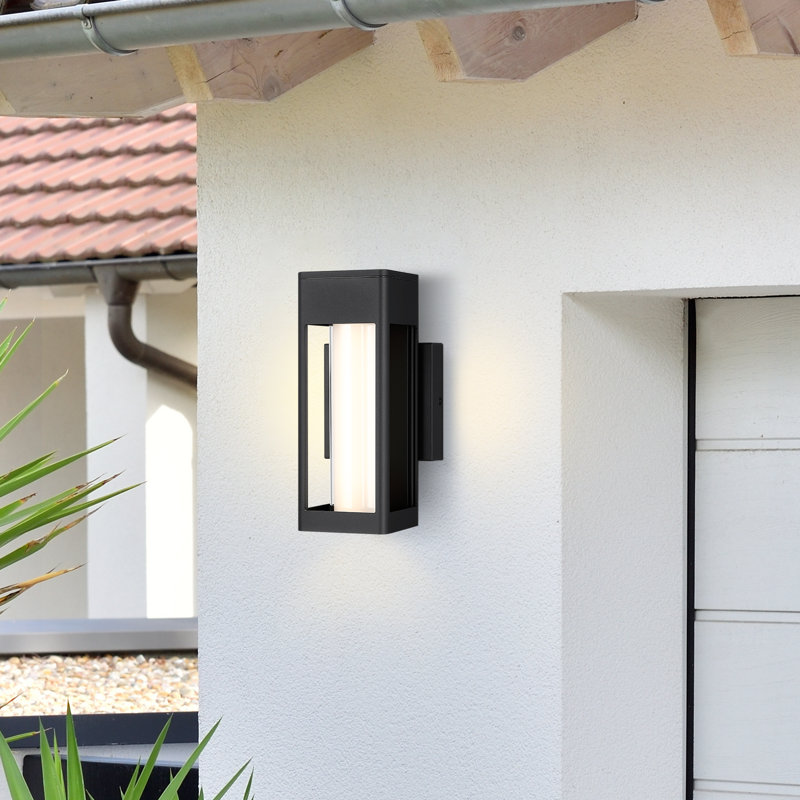 Plafonnier encastré d'extérieur à DEL noir Nox, H 3,22 po x l 10 po x P 4,75 po