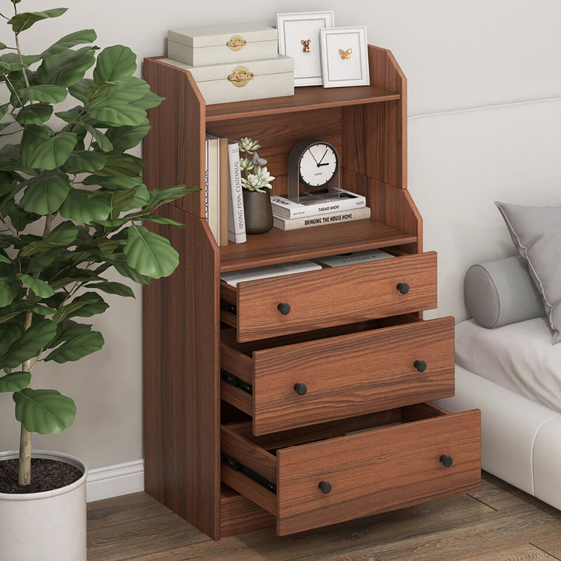 Quantasha 23'' W 3 - Drawer Dresser, Brown
