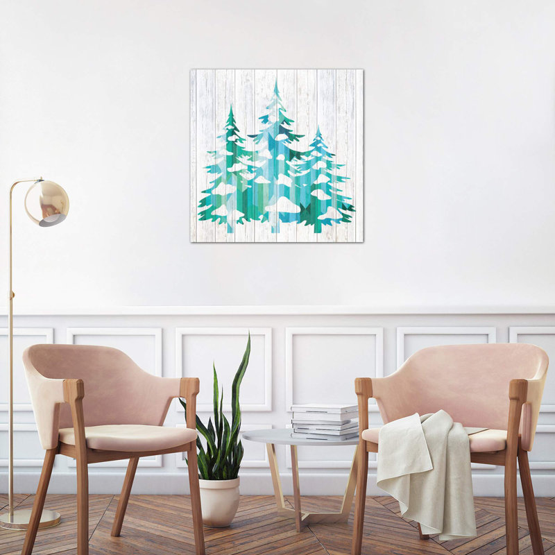 Snowfall Pines - Wrapped Canvas Print, 45.72 cm H x 45.72 cm W x 3.175 cm D