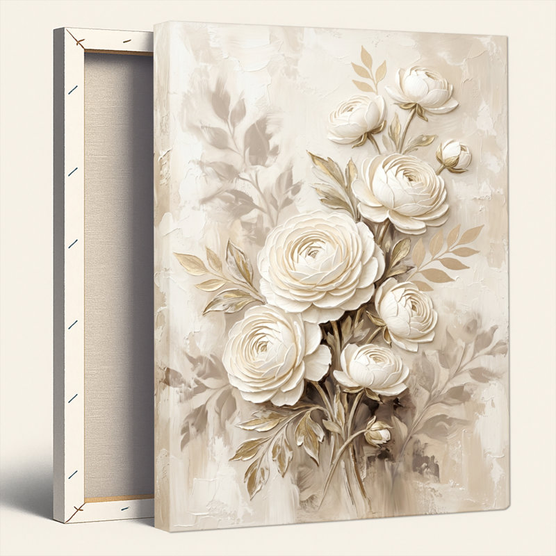 Ensemble de 1 toile murale à motif floral, 40"H x 28"W, Wrapped Canvas