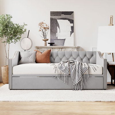 Upholstered Daybed With Pop Up Trundle