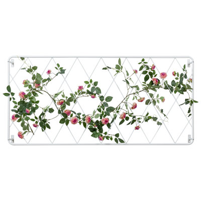 Treillis de jardin en métal blanc