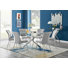 Tierra Modern Chrome Metal & Glass Round Dining Table Set with 6 Luxury Velvet Chairs