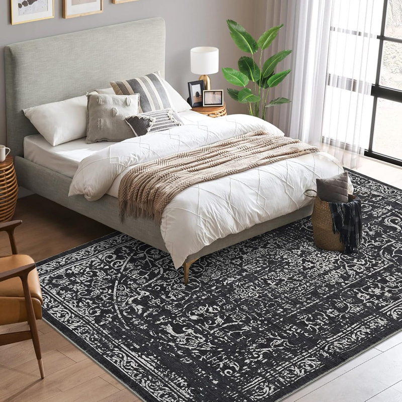 Hallway Rug - Black Kitchen Rugs Non Slip Washable Soft Touch Carpet Runner Rug Stylish Rug Runner Home Kitchen