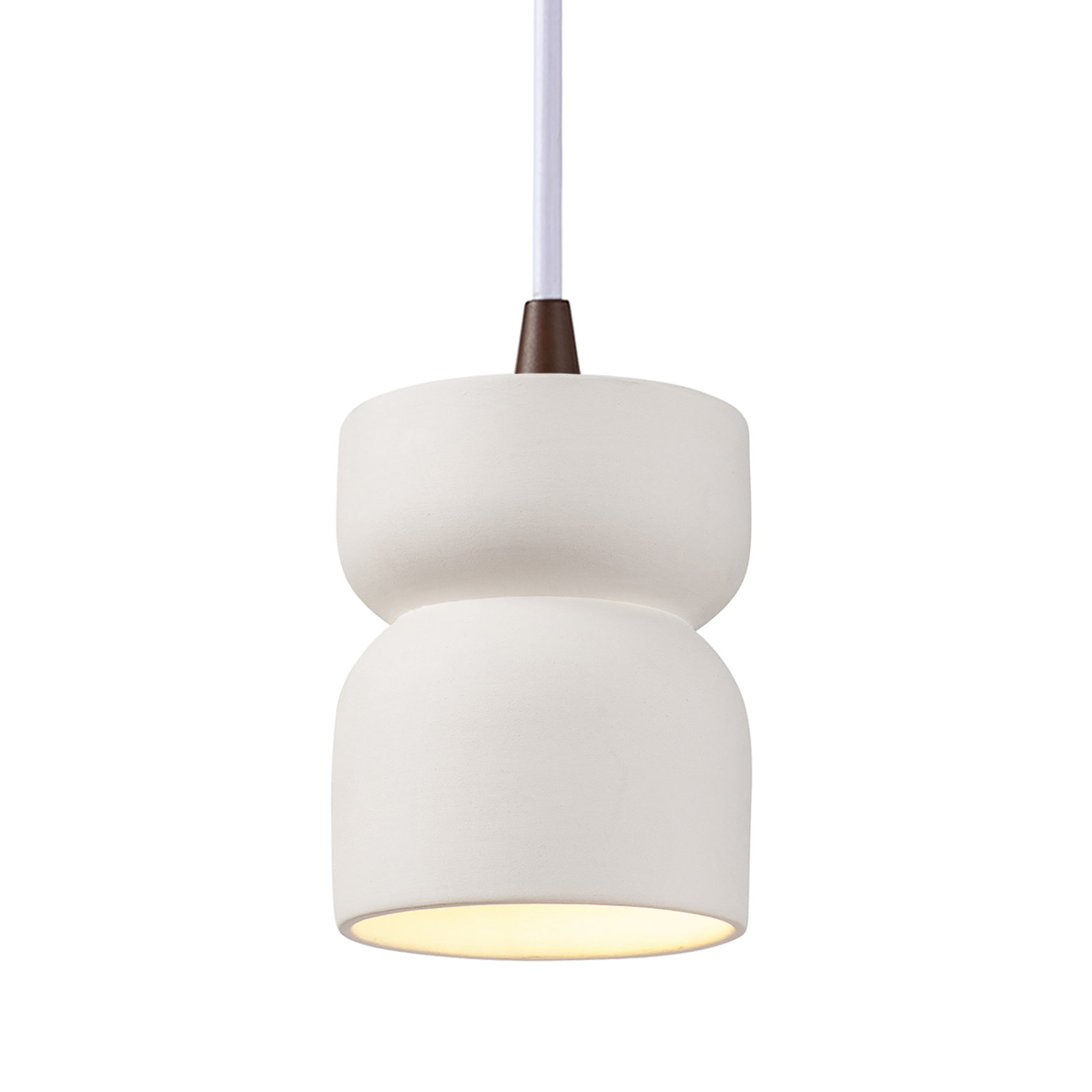 Nysta Ceramic Dimmable Pendant, Bisque, Dark Bronze