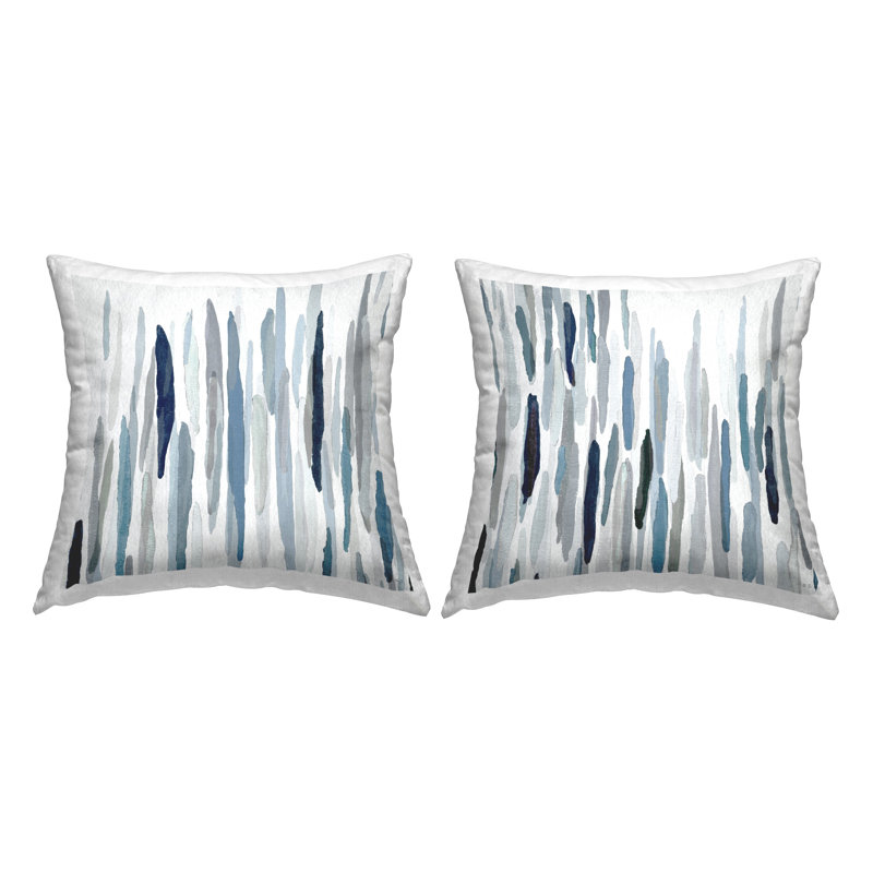 Motif de rayures bleues à motif de lignes abstraites et de rayures par Susan Jill (ensemble de 2)