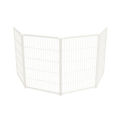 FXW Homeplus Unleashed Indoor Dog Playpen - Stress-Free and Safe Play, Heavy Duty 40 Inch 4 Panels Dog Pen for Medium and Large Dogs, White│Patented
