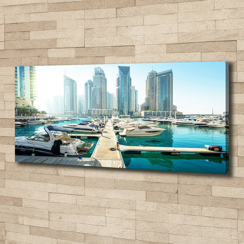 Marina In Dubai - No Frame Print on Canvas