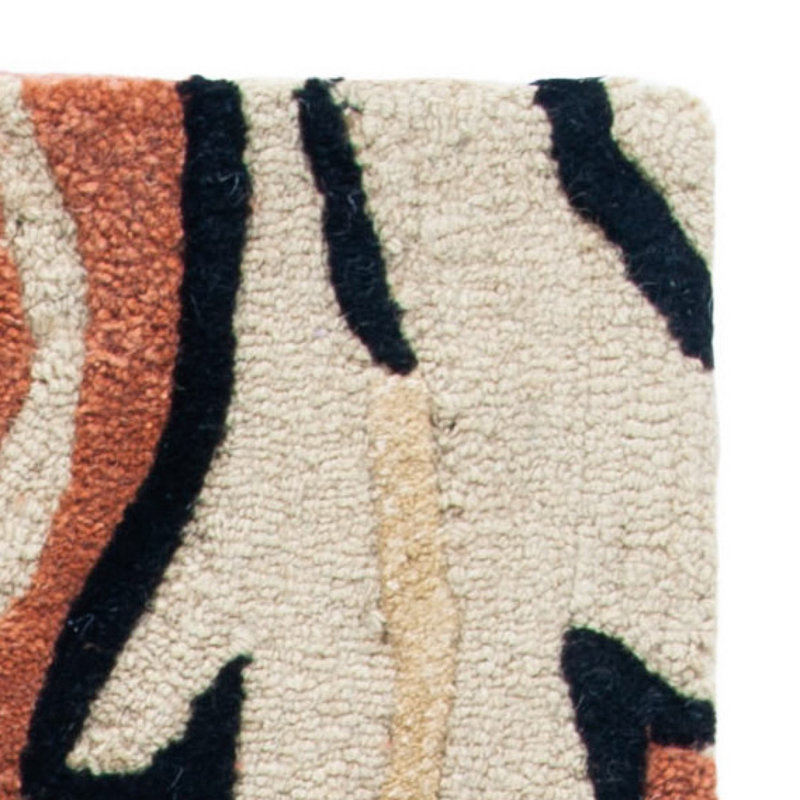 Soho Hand Tufted Wool/Viscose Floral Rug in Rust/Multi, Square 6'